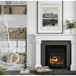 Marlborough Modern Metallic Black 7.3Kw Defra Wood Burning Stove - thumbnail 3