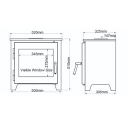 Marlborough Modern Metallic Black 7.3Kw Defra Wood Burning Stove - thumbnail 5