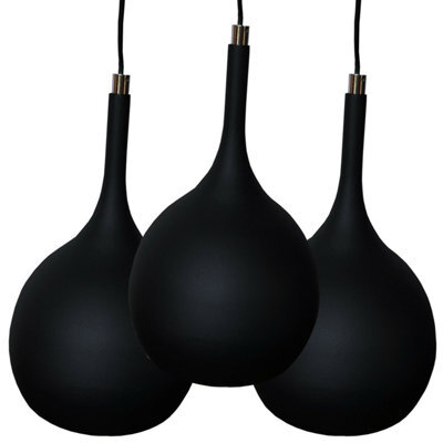 Modern Hanging Pendant Light Set In Matt Black And Copper With Built-In Led For Kitchen And Dining - image 1