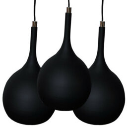 Modern Hanging Pendant Light Set In Matt Black And Copper With Built-In Led For Kitchen And Dining - thumbnail 1