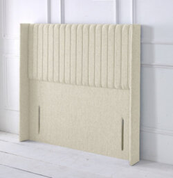 "Slumbre Multipanel Winged Chenille 6Ft Super King 50"" Headboard - Stone"