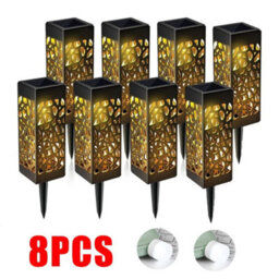 8Pc Solar Powered Led Stake Lights Garden Patio Lawn Lighting Waterproof Outdoor - thumbnail 1