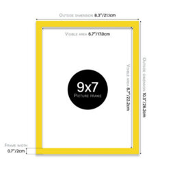 9X7 Yellow Picture Frame (17.8 X 22.9Cm) Poster, Photo, Artwork, Gallery Wall Or Print - thumbnail 3