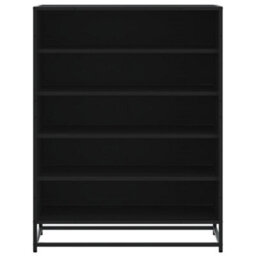 Vidaxl Shoe Cabinet Black 75X38X97.5 Cm Engineered Wood And Metal - thumbnail 4