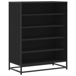 Vidaxl Shoe Cabinet Black 75X38X97.5 Cm Engineered Wood And Metal - thumbnail 2