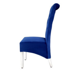 Home Luxe Interiors Pair Of Sofia Blue Dining Chair With Silver Legs And Lion Knocker - thumbnail 4