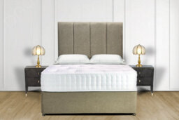 Divan Bed Set Wool Mink  With 2 Drawers And 54 Inch Panel Headboard In Single Double King 3Ft 4Ft6 5Ft - thumbnail 3