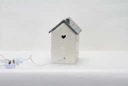 Ceramic House Table Lamp Cream Base With Grey Roof Soft Warm Light Energy Saving Energy Class A - thumbnail 5
