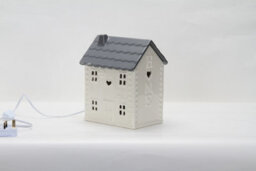 Ceramic House Table Lamp Cream Base With Grey Roof Soft Warm Light Energy Saving Energy Class A - thumbnail 6