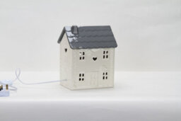 Ceramic House Table Lamp Cream Base With Grey Roof Soft Warm Light Energy Saving Energy Class A - thumbnail 4