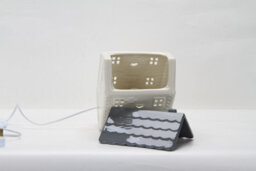 Ceramic House Table Lamp Cream Base With Grey Roof Soft Warm Light Energy Saving Energy Class A - thumbnail 7
