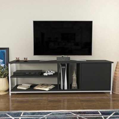 Decorotika Oneida Tv Stand Tv Unit For Tv's Up To 72 Inch White And Anthracite - image 1