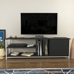 Decorotika Oneida Tv Stand Tv Unit For Tv's Up To 72 Inch White And Anthracite - thumbnail 1