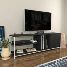 Decorotika Oneida Tv Stand Tv Unit For Tv's Up To 72 Inch White And Anthracite - thumbnail 3