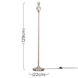 Valuelights Memphis Traditional Style Satin Nickel Barley Twist Floor Lamp Base - thumbnail 4
