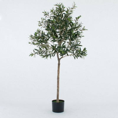 GreenBrokers Artificial Olive Tree With Real Wood Trunk, Premium Quality Natural Appearance, 5Ft/150 Cm - image 1