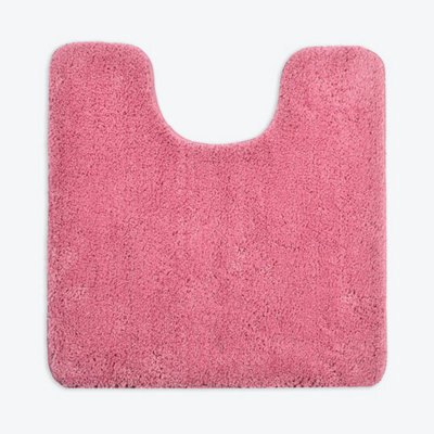 Allure Bath Fashions Luxury Microfibre Pedestal Toilet Mat Non-Slip - Rose Pink - image 1