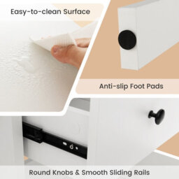 Gainoom White Computer Desk 120 Cm Writing Desk With Power Outlets & Drawers - thumbnail 9