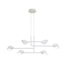 Luminosa Lighting Luminosa Capuccina 6 Light Linear Pendant, 45W Led, 3000K, 3100Lm, White, 3Yrs Warranty - thumbnail 1