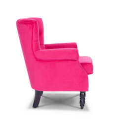 Velvet Pink Accent Wingback Chair - thumbnail 6