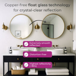 Neo Gold Round Metal Frame Wall Mirror - thumbnail 5
