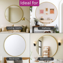 Neo Gold Round Metal Frame Wall Mirror - thumbnail 4