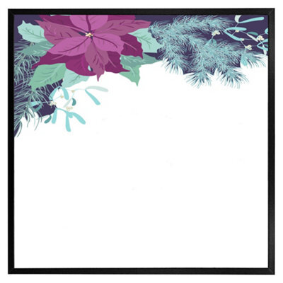 "Andrew Lee Purple & Blue Flowers (Picutre Frame) / 12X12"" / Oak" - image 1