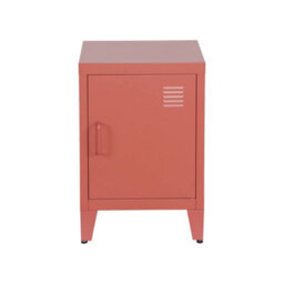 Sweeek - Set Of 2 Industrial Bedside Tables, 1 Door, Soho, Terracotta, 38X38X57 Cm - thumbnail 7