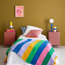 Sweeek - Set Of 2 Industrial Bedside Tables, 1 Door, Soho, Terracotta, 38X38X57 Cm - thumbnail 1
