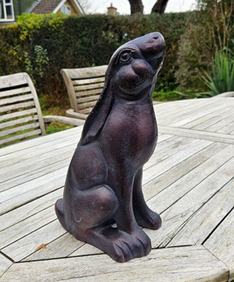Inspirational Gifting Moongazing Hare Garden Sculpture Cast Aluminium Ornament - image 1