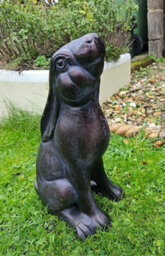 Inspirational Gifting Moongazing Hare Garden Sculpture Cast Aluminium Ornament - thumbnail 4