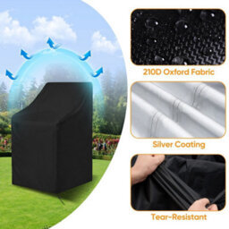 Heavy Duty Stacking Chair Cover Waterproof Outdoor Garden Patio Stackable Chair - thumbnail 5
