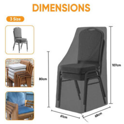 Heavy Duty Stacking Chair Cover Waterproof Outdoor Garden Patio Stackable Chair - thumbnail 2
