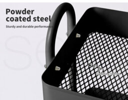 Levede 3 Tier Kitchen Trolley Cart Black Steel Storage Rack Organiser - thumbnail 7