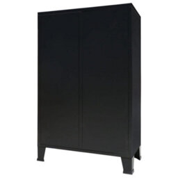 Berkfield Wardrobe Metal Industrial Style 67X35X107 Cm Black - thumbnail 3