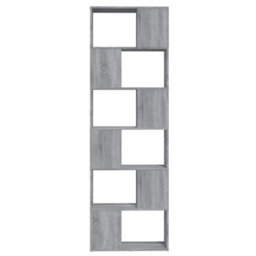 Berkfield Book Cabinet/room Divider Grey Sonoma 60X24X186 Cm - thumbnail 5