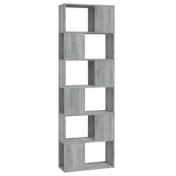 Berkfield Book Cabinet/room Divider Grey Sonoma 60X24X186 Cm - thumbnail 2