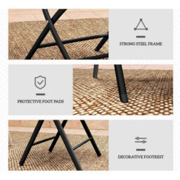 3 Pieces Outdoor Bistro Set, Glass Top Table And Chairs, Black - thumbnail 4