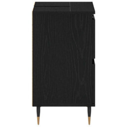 Berkfield Modern Bathroom Sink Cabinet Black Oak 80X33X60 Cm Engineered Wood - thumbnail 7
