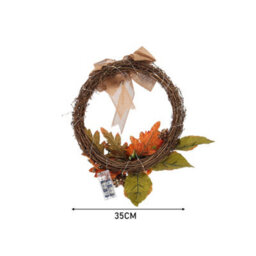 Living And Home Thanksgiving Halloween Home Decoration Artificial Sunflower Wreath With Lights - thumbnail 6