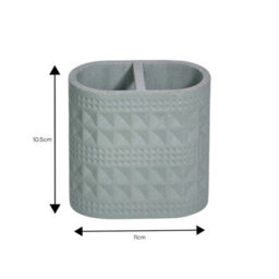 Showerdrape Maison Soft Green Shimmer Bathroom Accessory Set - Soap Dispenser & Toothbrush Holder - thumbnail 5
