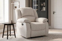 3 Position Manual Beige Recliner Chair For Living Room Varesa - 160 Recline - Room Delivery - thumbnail 1