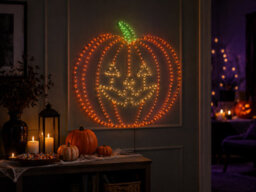 Festive Productions Halloween Flashing Led Pumpkin Silhouette Wall Decoration 49Cm 232 Warm White, Green & Orange Lights - thumbnail 6