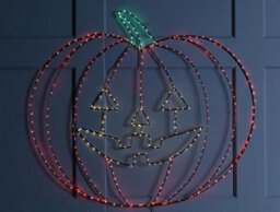 Festive Productions Halloween Flashing Led Pumpkin Silhouette Wall Decoration 49Cm 232 Warm White, Green & Orange Lights - thumbnail 3