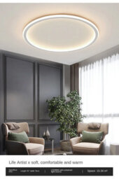 20Cm White Edge Led Ceiling Light , Nordic Round Flush Mount Lamp - thumbnail 4