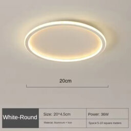 20Cm White Edge Led Ceiling Light , Nordic Round Flush Mount Lamp - thumbnail 2