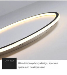 20Cm White Edge Led Ceiling Light , Nordic Round Flush Mount Lamp - thumbnail 3