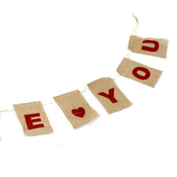 Serenityy Natural Jute Bunting I Love You With Hearts - Large 260Cm Decorative Garland - thumbnail 8