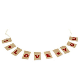 Serenityy Natural Jute Bunting I Love You With Hearts - Large 260Cm Decorative Garland - thumbnail 6