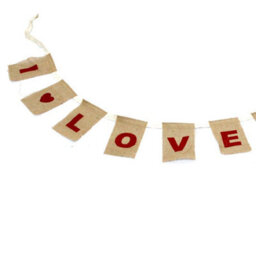 Serenityy Natural Jute Bunting I Love You With Hearts - Large 260Cm Decorative Garland - thumbnail 7